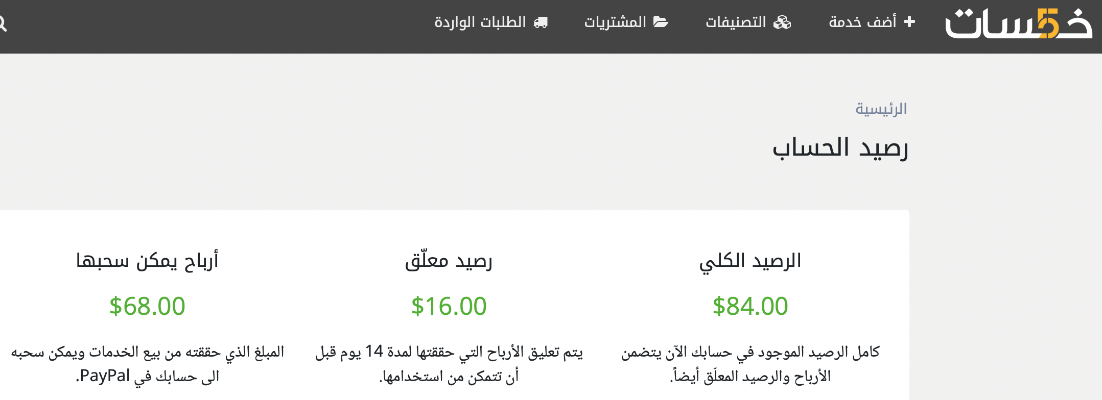 Proof of income from Khamsat website