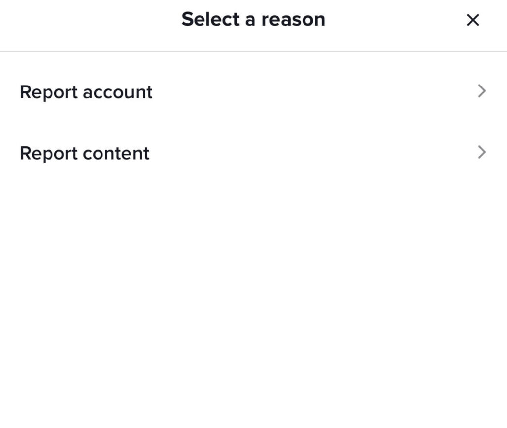 The second step is to report a TikTok account